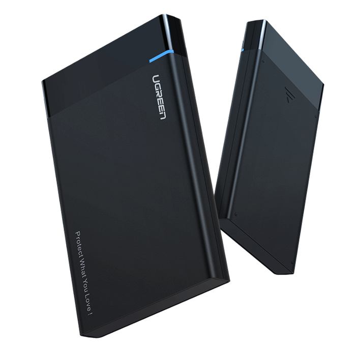 Ugreen kieszeń na dysk HDD SSD obudowa dysku SATA 2,5'' USB 3.2 Gen 1 (5 Gbps) micro USB SuperSpeed + kabel 0,5 m czarny (US221 30848)