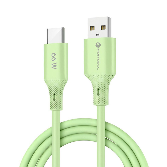 Kabel USB A do USB C Forcell F-Energy QC4.0 3A 66W Silicone 1 m C342 zielony