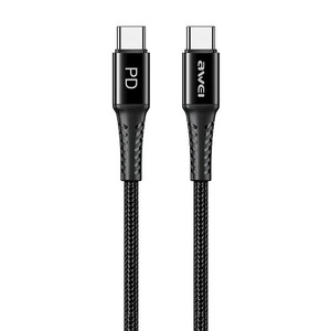 AWEI kabel CL-111T USB-C na USB-C 60W czarny/black