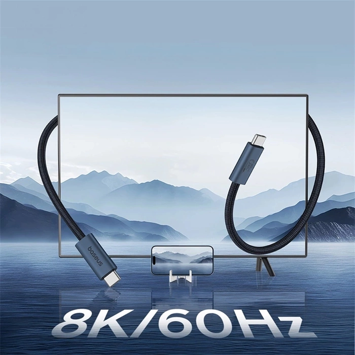 Kabel Baseus CB000068 USB-C - USB-C 240W PD 8K 60Hz 1m - czarny