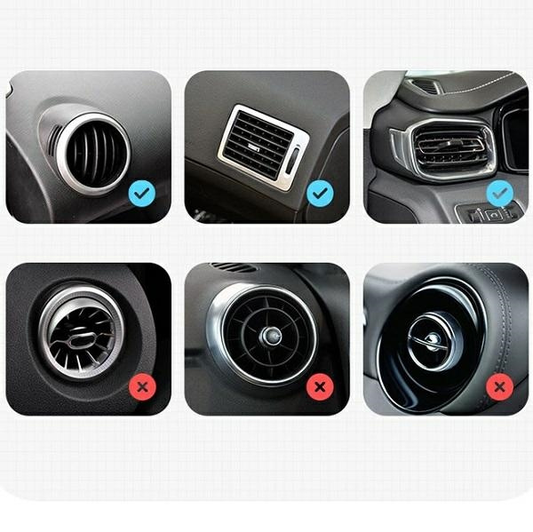 Uchwyt Indukcyjny USAMS Do Kratki Wentylacyjnej 15W 2w1 Magnetic Czarny