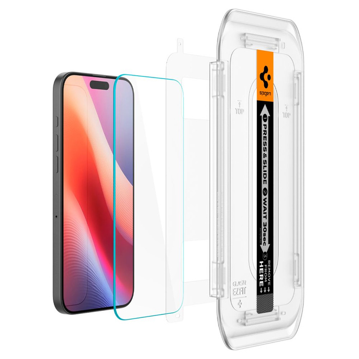 SZKŁO HARTOWANE SPIGEN GLAS.TR ”EZ FIT” 2-PACK IPHONE 16 PRO, 17, 17 PRO CLEAR
