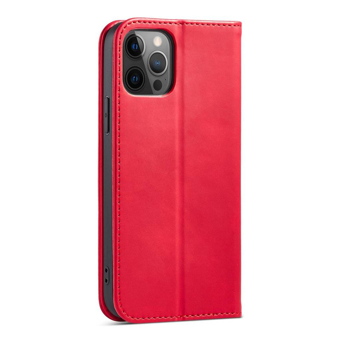Magnet Fancy Case etui do iPhone 12 Pro Max pokrowiec portfel na karty kartę podstawka czerwony