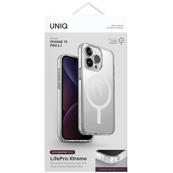 Etui UNIQ etui LifePro Xtreme iPhone 15 Pro 6.1" Magclick Charging przeźroczysty/frost clear Case