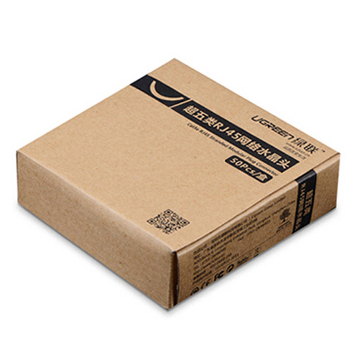 Ugreen 100x wtyk końcówka RJ45 8P8C (UTP Cat. 5 / Cat. 5e) przezroczysty (NW110)