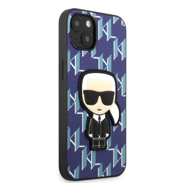 Etui Karl Lagerfeld Klhcp13spmnikbl iPhone 13 Mini 5,4" Hardcase Niebieski/blue Monogram Ikonik Patch Case