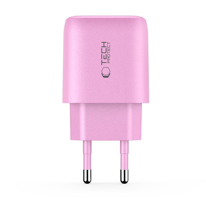 TECH-PROTECT NCA20 2-PORT NETWORK CHARGER PD 20W / QC3.0 BABY PINK