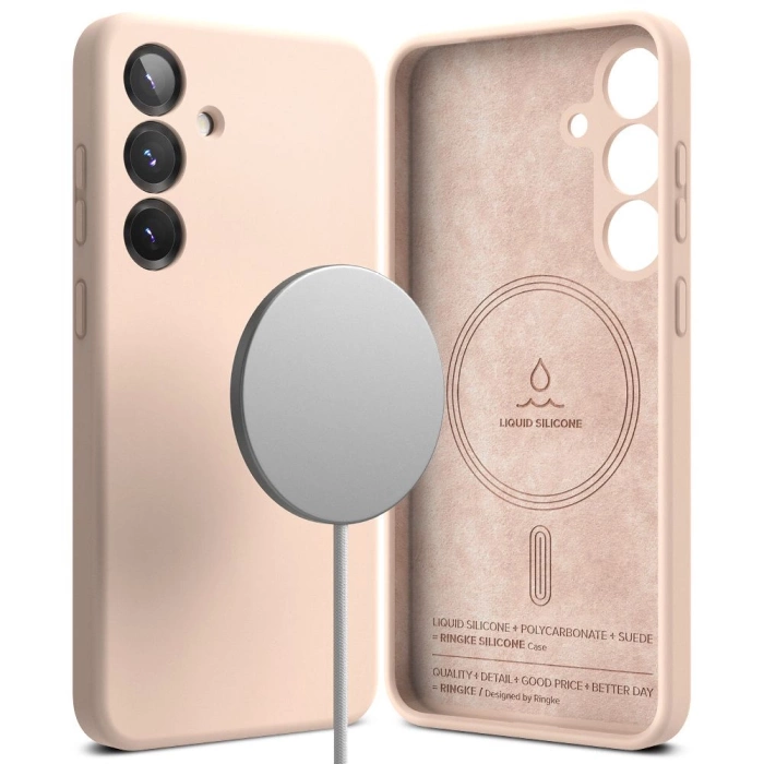 Etui RINGKE SILICONE MAGNETIC MAGSAFE GALAXY S25 PINK SAND