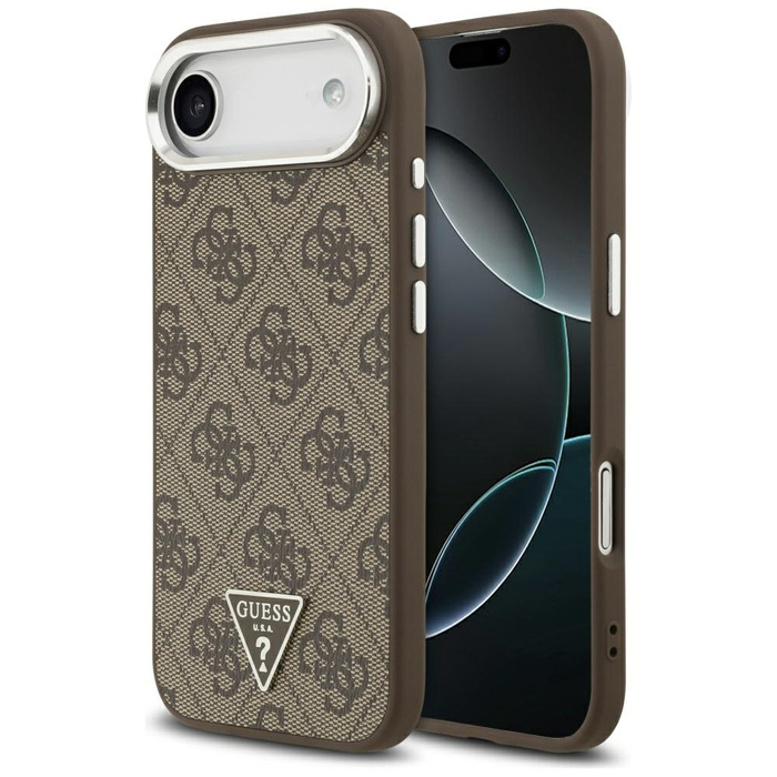 Etui Guess 4G Triangle Logo MagSafe do   iPhone Air brązowy srebrny