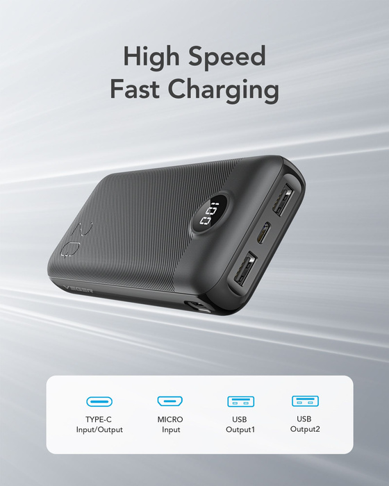 Powerbank Veger L20S (VP2039PD / W2039PD) PD QC3.0 2A 20000 mAh czarny
