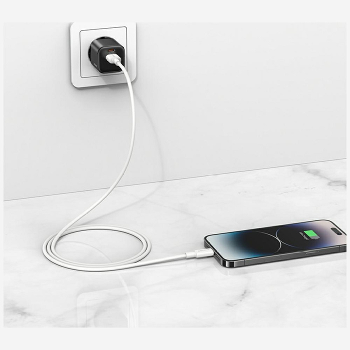 Kabel USAMS U90 2.4A USB-A do Lightning  biały