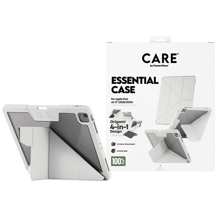 Etui Care by PanzerGlass Y fold do iPad  Air 13" (2024/2025) jasnoszary