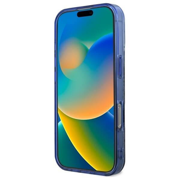 Etui Guess iPhone 16 Pro Max niebieski/blue hardcase IML Peony On 4G Background MagSafe