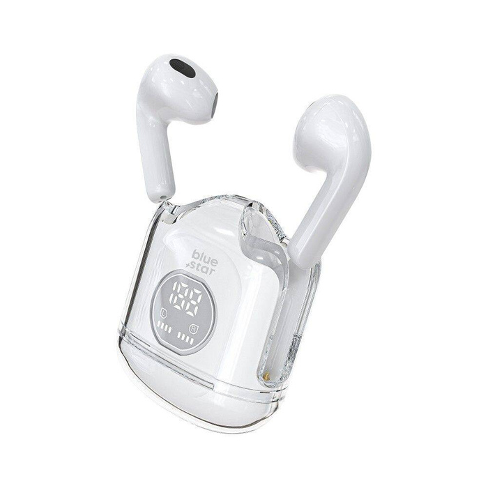 Słuchawki bezprzewodowe douszne Blue Star Transparency Fi22 TWS białe 