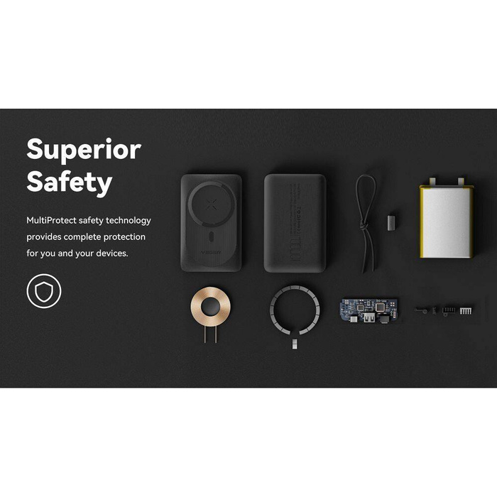 Powerbank zgodny z MagSafe Veger MagOn (VP1151 / W1151) PD QC3.0 2A 20W z ładowaniem indukcyjnym 10000 mAh biały