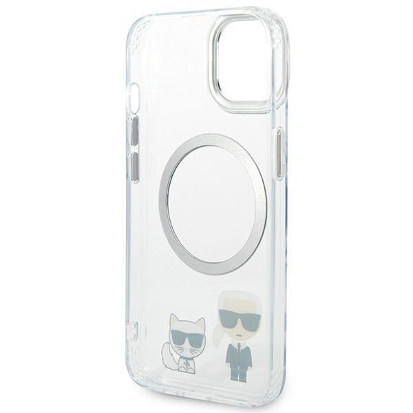 Etui KARL LAGERFELD Apple iPhone 14 Plus Karl & Choupette Aluminium Magsafe Bezbarwny Hardcase