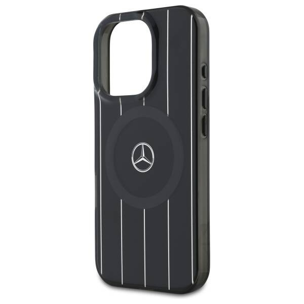 Etui Mercedes iPhone 16 Pro  6.3" czarny/black hardcase MB Double Layer Crossed Lines MagSafe