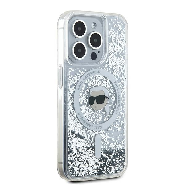 Etui Karl Lagerfeld KLHMP15XLGKISGH iPhone 15 Pro Max 6.7" hardcase transparent Liquid Glitter Karl Head Magsafe