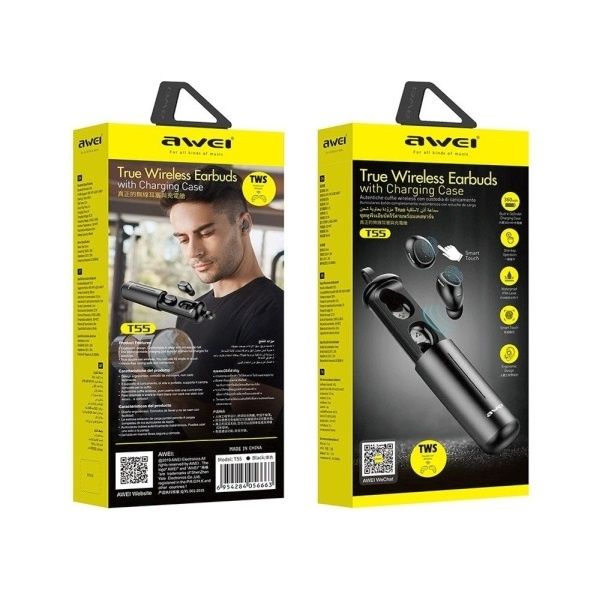 Słuchawki AWEI Bluetooth 5.0 T55 TWS Stacja Dokująca Czarny