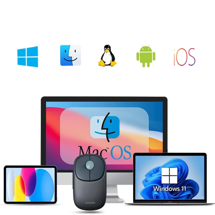 Myszka bezprzewodowa UGREEN FUN+ MU102 2.4G+BT (Niebieska)