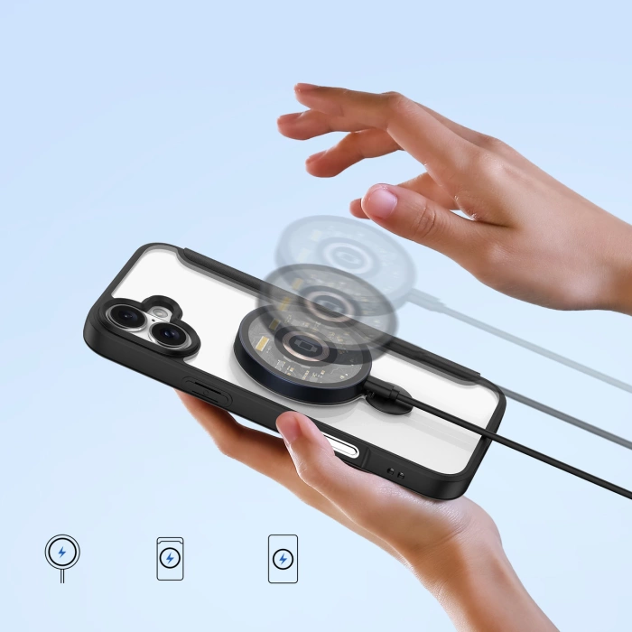 Etui Dux Ducis Skin X Pro na iPhone 16 z MagSafe, klapką i podstawką - czarne