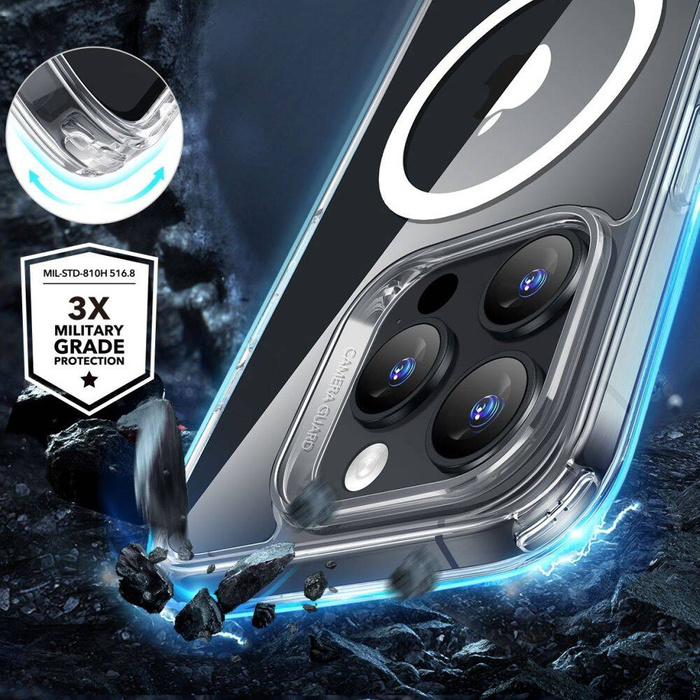 Etui Esr Classic Hybrid Halolock Magsafe & Tempered Glass iPhone 16 Pro Clear