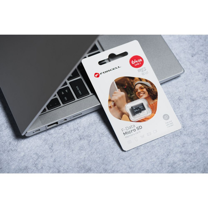 Karta microSD 64GB U3 class 10 Forcell F-Data czerwona