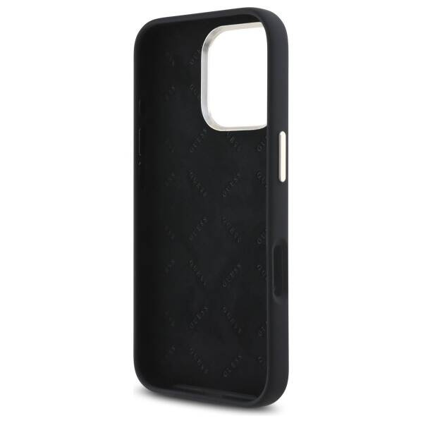 Etui Guess iPhone 16 Pro czarny/black hardcase Silicone Logo Strass 4G