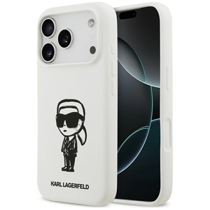Etui Karl Lagerfeld Silicone Karl Sketch & Logo MagSafe do iPhone 17 Pro biały