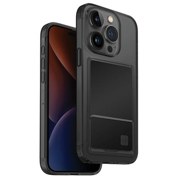 Etui UNIQ etui Air Fender ID iPhone 15 Pro 6.1" szary/smoked grey tinted Cardslot Case