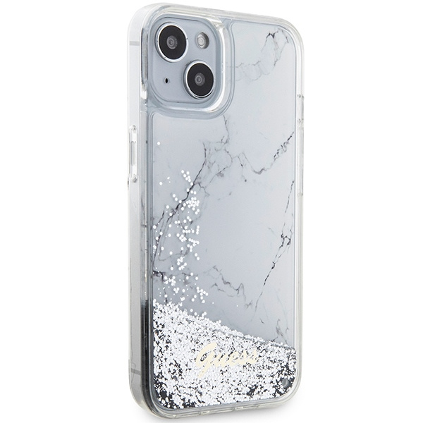 Etui Guess GUHCP14SLCSGSGH iPhone 14 6.1" biały/white hardcase Liquid Glitter Marble Case