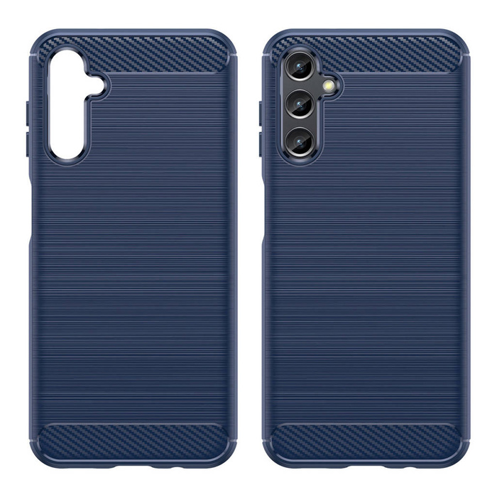 Carbon Case etui Samsung Galaxy A14 5G elastyczny silikonowy karbonowy pokrowiec niebieskie