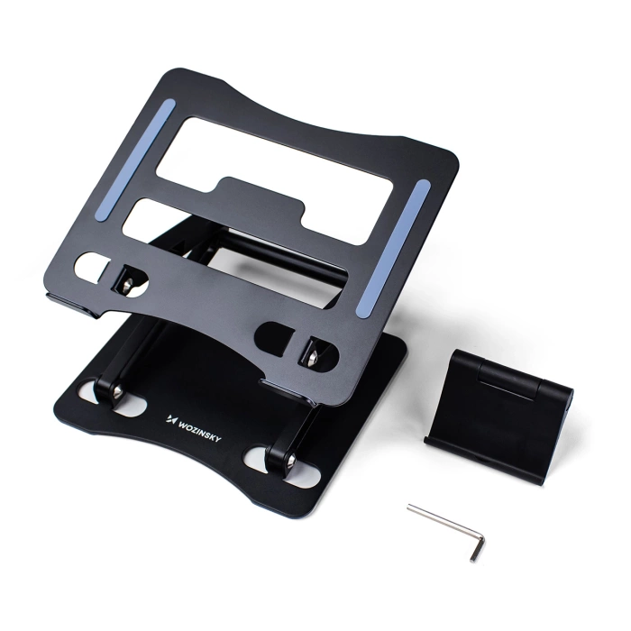 Podstawka pod laptopa Wozinsky WRS-CPY75DSB aluminiowa + Gratis! podstawka do smartfona - czarna