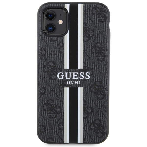 Etui Guess GUHMN61P4RPSK iPhone 11 / Xr czarny/black hardcase 4G Printed Stripes MagSafe Case