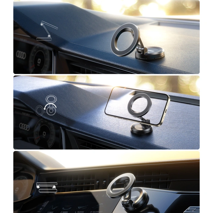 Uchwyt magnetyczny Joyroom JR-ZS505 kompatybilny z MagSafe na deskę rozdzielczą - czarny