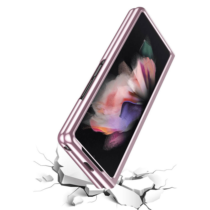 Plating Case hard case pokrowiec etui z metaliczną ramką Samsung Galaxy Z Fold 3 niebieski