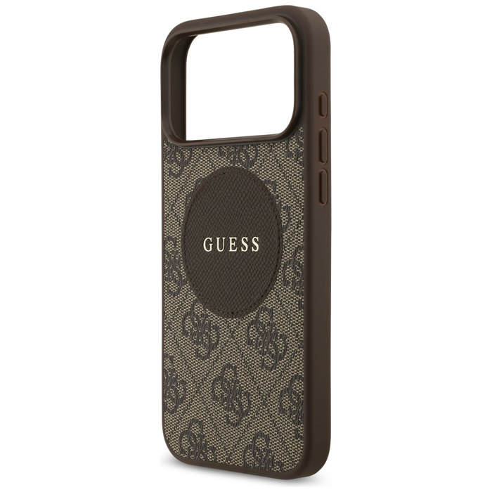 Etui Guess 4G Circle Classic Logo        MagSafe do iPhone 17 Pro Max brązowy