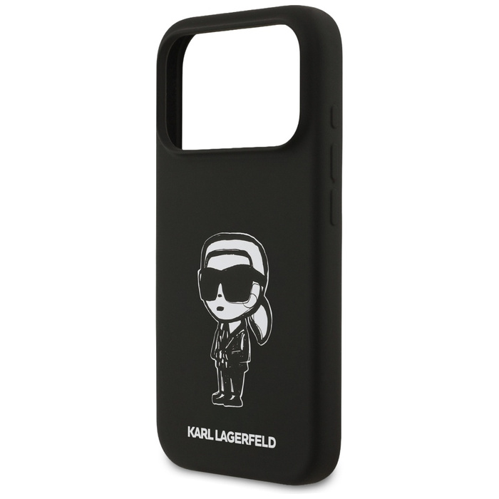 Etui Karl Lagerfeld Silicone Karl Sketch & Logo MagSafe do iPhone 17 Pro czarny