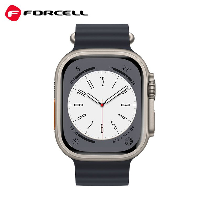 FORCELL F-DESIGN FA12 pasek do APPLE Watch 42 / 44 / 45 / 49 mm czarny