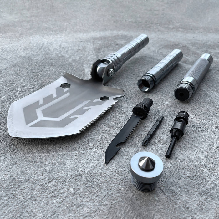 Wielofunkcyjna składana saperka 10w1 survivalowa nóż śrubokręt zbijak do szyb