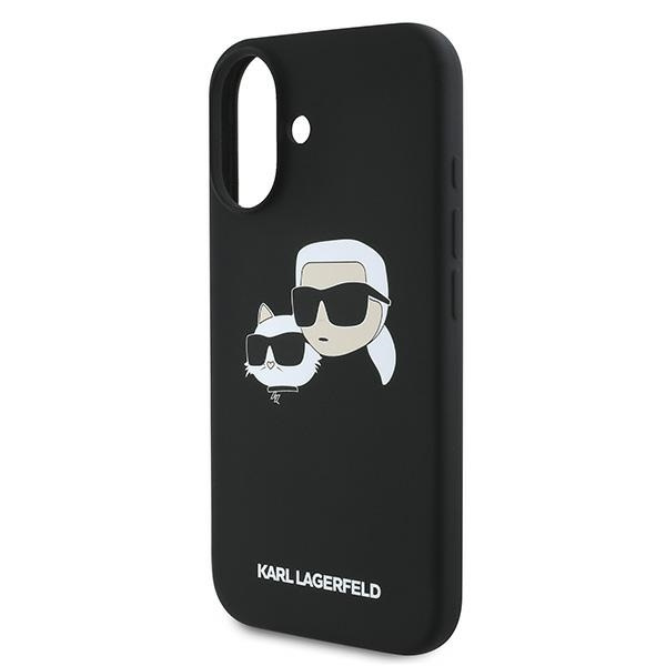 Etui Karl Lagerfeld iPhone 16 Plus czarny/black HC MagSafe Sil Double Heads Print