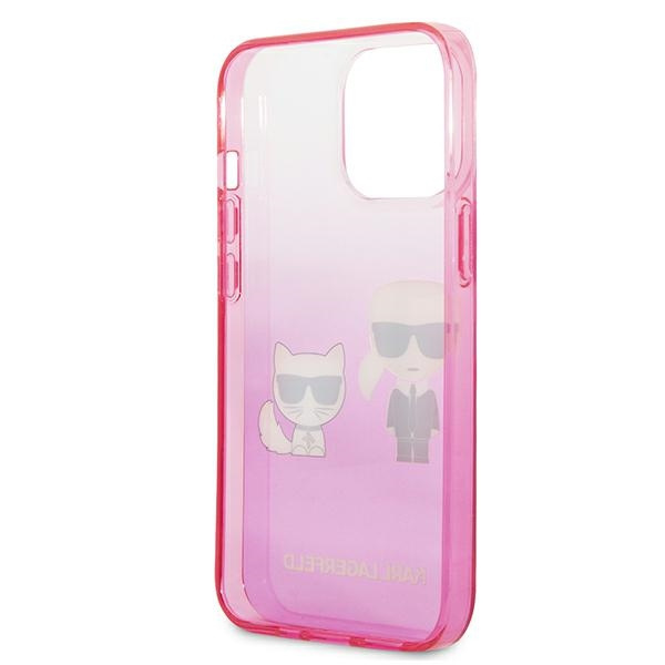 Etui KARL LAGERFELD Apple iPhone 13 Pro Gradient Ikonik Karl & Choupette Różowy Hardcase