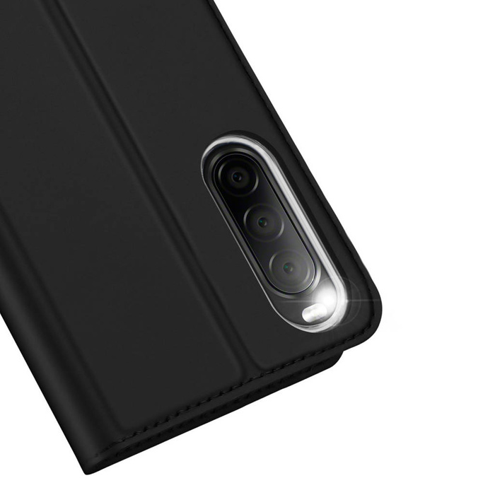 Etui Dux Ducis Skin Pro etui do Sony Xperia 10 V pokrowiec z klapką portfel na kartę podstawka czarne Case