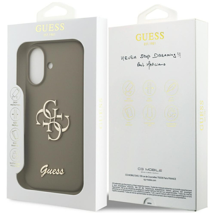 Etui Guess Silicone Big 4G Script do     iPhone 17 brązowy