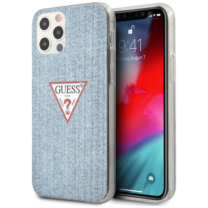 Etui GUESS Apple iPhone 12 12 Pro Jeans Collection Niebieski Hardcase
