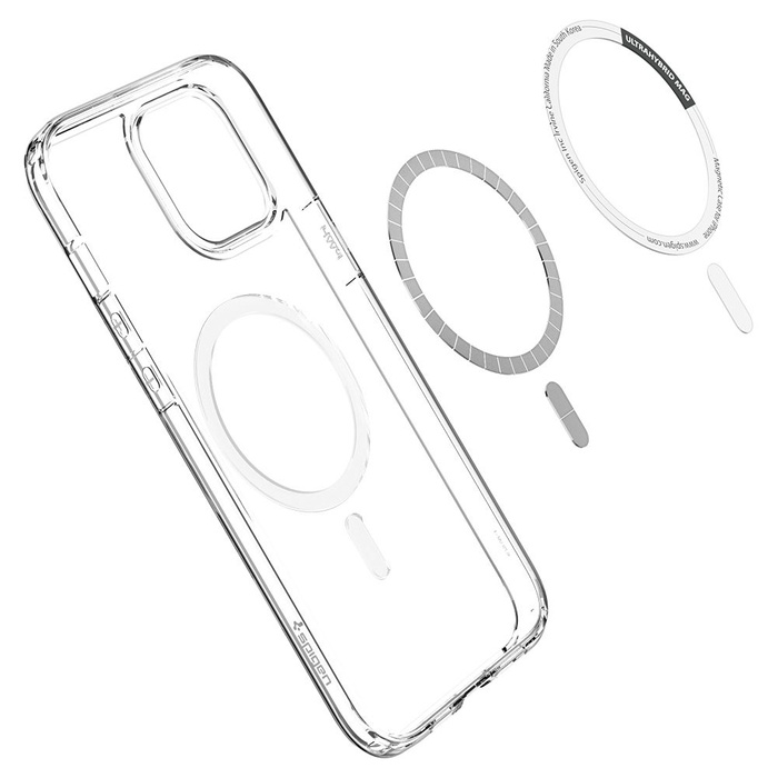 Etui SPIGEN Ultra Hybrid Mag iPhone 12/12 Pro White przezroczyste Case