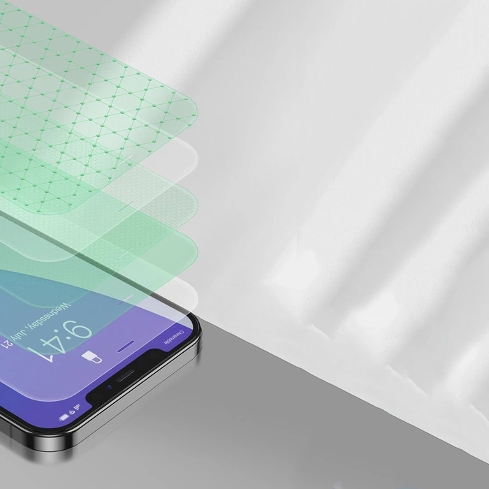 [PO ZWROCIE] Baseus 2x zielone szkło hartowane 0,15 mm z filtrem Anti Blue Light iPhone 12 mini (SGAPIPH54N-LP02)