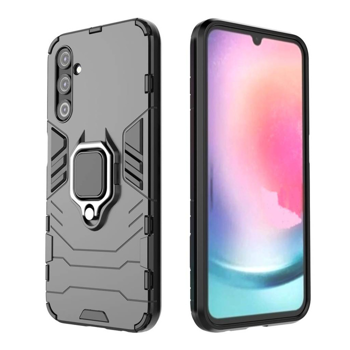 Etui Ring Armor etui do Samsung Galaxy A24 4G pancerny pokrowiec uchwyt magnetyczny ring czarne Case