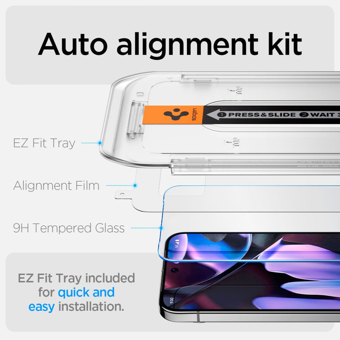 SZKŁO HARTOWANE SPIGEN GLAS.TR ”EZ FIT” 2-PACK GOOGLE PIXEL 9 / 9 PRO PIXEL 10 / 10 PRO CLEAR