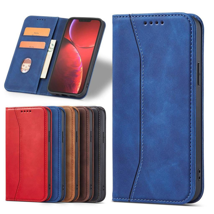 Magnet Fancy Case etui iPhone 14 Pro pokrowiec z klapką portfel podstawka niebieskie